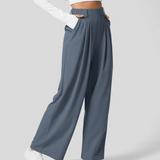 Alba Madrid - Elegante Pantalones de Cintura Alta con Cintura Elástica