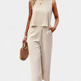 Lavinia Conjunto de Top y Shorts Fluidos Boho en Lino y Algodón