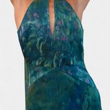 Moana Vestido en Chiffon con Estampado Inspirado en Monet