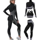 Conjunto de deporte sin costuras (3 piezas)