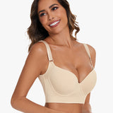 Sujetador de cobertura total Yack Saint® con alisador de espalda – Beige (2 unidades)