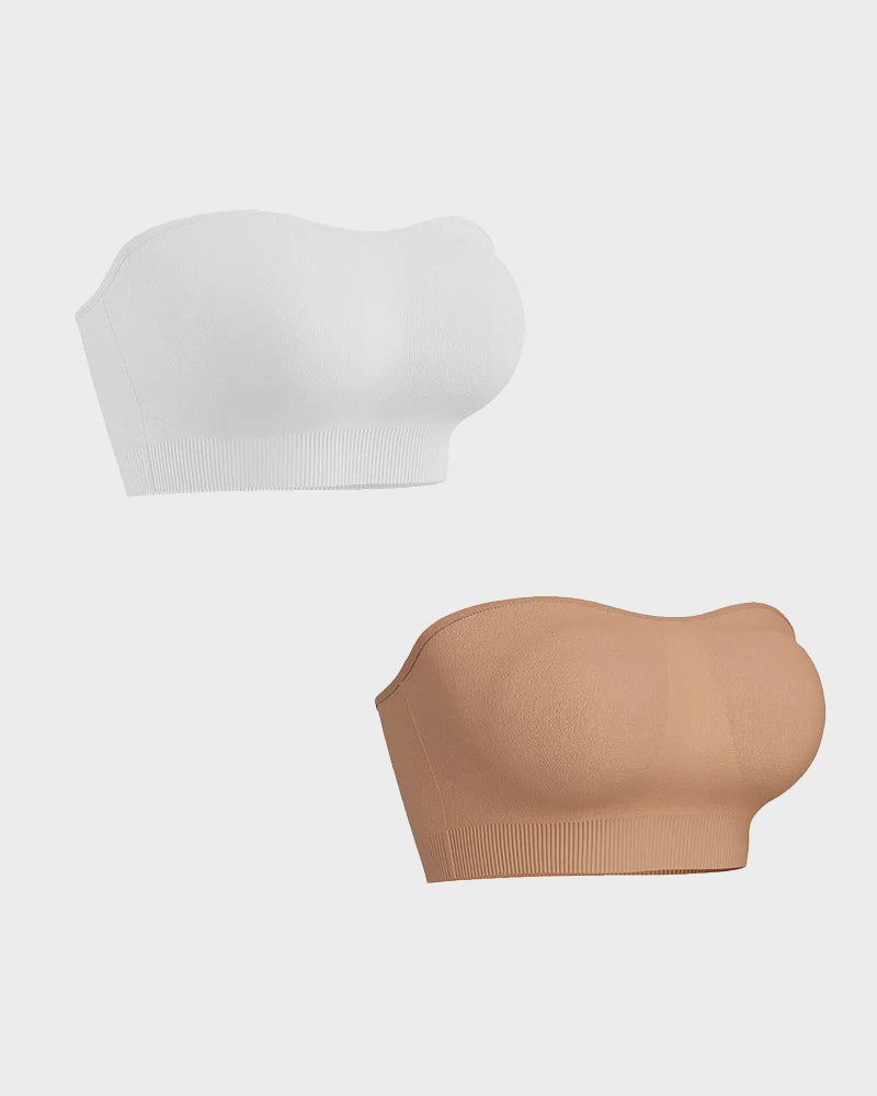 Sujetador bandeau sin costuras y sin tirantes: sin aros y antideslizante