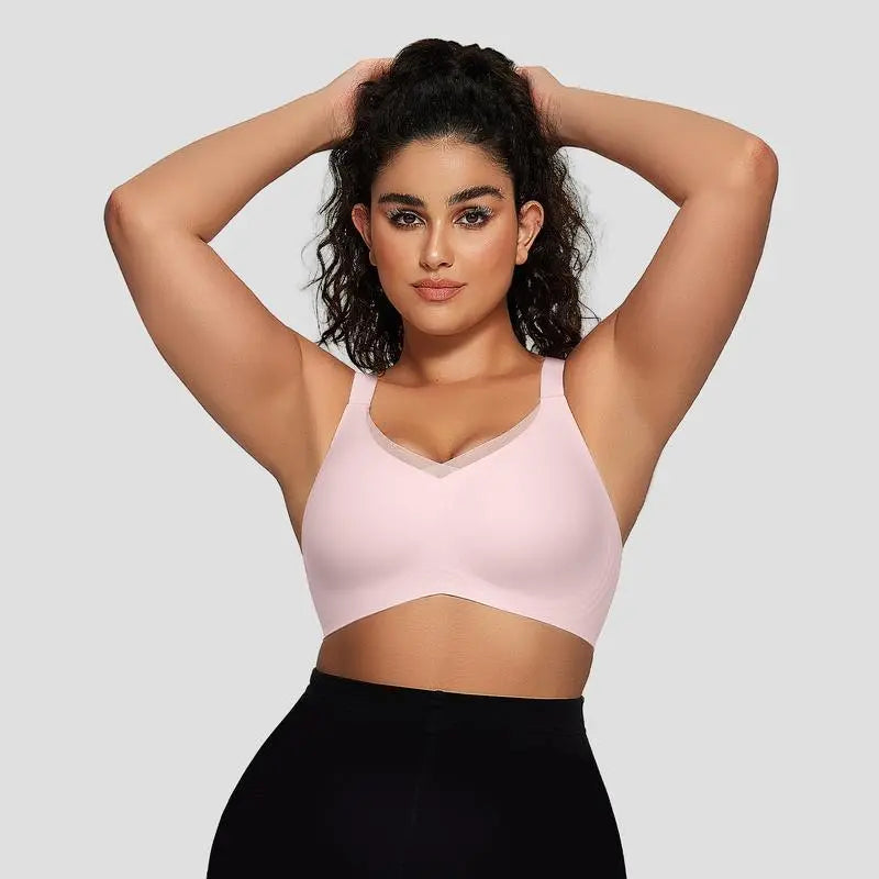 Sujetador sin aros para mujer con malla en V: comodidad y sujeción