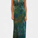 Moana Vestido en Chiffon con Estampado Inspirado en Monet