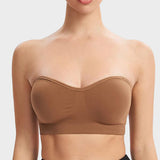 Sujetador bandeau sin costuras y sin tirantes: sin aros y antideslizante