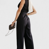 Montserrat Mono Elegante sin Mangas con Lazo y Caída Fluida