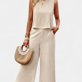 Lavinia Conjunto de Top y Shorts Fluidos Boho en Lino y Algodón