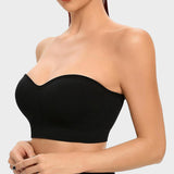 Sujetador bandeau sin costuras y sin tirantes: sin aros y antideslizante
