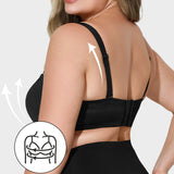 Sujetador push-up cómodo sin relleno con tirantes desmontables