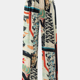 Arce Pantalones Rectos de Cintura Alta con Estampado Floral