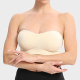 Sujetador bandeau sin costuras y sin tirantes: sin aros y antideslizante