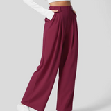 Alba Madrid - Elegante Pantalones de Cintura Alta con Cintura Elástica