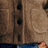 Chaqueta de Mohair con Cuello Teddy - Taupe Oscuro