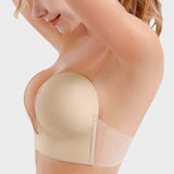 Sujetador push-up sin tirantes con escote profundo