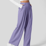 Alba Madrid - Elegante Pantalones de Cintura Alta con Cintura Elástica