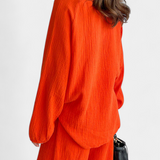 Aya Conjunto de Dos Piezas de Algodón con Escote en V