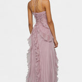 Bia Vestido de Halter con Volantes Plisados