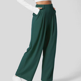 Alba Madrid - Elegante Pantalones de Cintura Alta con Cintura Elástica
