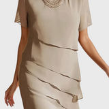 Mia Vestido de Gasa con Flecos