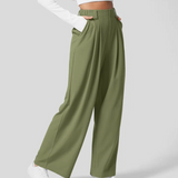 Alba Madrid - Elegante Pantalones de Cintura Alta con Cintura Elástica