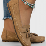 Peony Mocasines de Suede Clásicos con Borlas