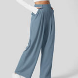 Alba Madrid - Elegante Pantalones de Cintura Alta con Cintura Elástica