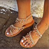 Pia® | Sandals Flat Pearl Comfortable String Beaded Slippers