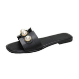 Zapatillas Planas de Perlas