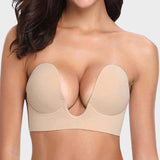 Sujetador push-up sin tirantes con escote profundo
