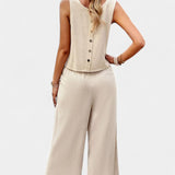 Lavinia Conjunto de Top y Shorts Fluidos Boho en Lino y Algodón