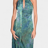 Moana Vestido en Chiffon con Estampado Inspirado en Monet