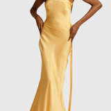 Lucra Vestido Maxi con Tirantes Diagonales y Espalda Descubierta