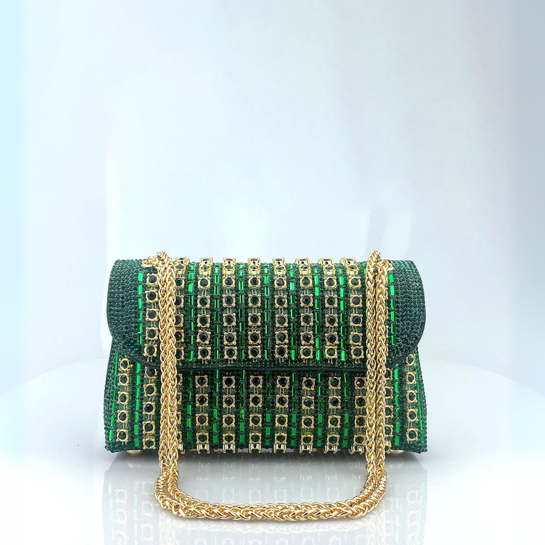 Estrella - Bolso bandolera con cadena elegante y diamantes de colores