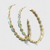 Pendientes Vintage de Ópalo Azul en Oro con Elegancia Soñadora