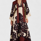 Maritza Vestido con Estampado de Grenadilla y Cuello Alto