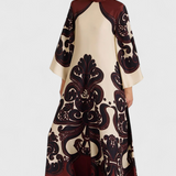 Maritza Vestido con Estampado de Grenadilla y Cuello Alto