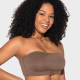 Sujetador bandeau sin costuras y sin aros con cierre delantero
