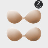 Sujetador push-up invisible con tira adhesiva y cierre delantero (2 pares)