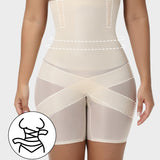 Pantalones cortos moldeadores de compresión cruzada de cintura alta: para una silueta más estilizada y suave.