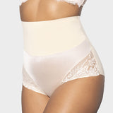 Braguitas moldeadoras de encaje sin costuras y cintura alta (paquete de 3)