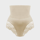 Braguitas moldeadoras de encaje sin costuras y cintura alta (paquete de 3)