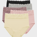 Braguitas hipster de algodón con acabado de encaje (paquete de 5)