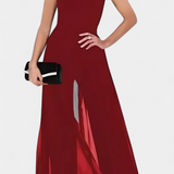 Nadia Mono Elegante sin Mangas con Transparencia Frontal