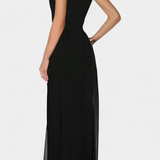 Nadia Mono Elegante sin Mangas con Transparencia Frontal