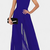 Nadia Mono Elegante sin Mangas con Transparencia Frontal