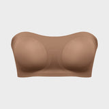 Sujetador bandeau antideslizante con cierre cruzado lateral