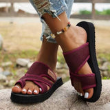 Rebeca® | Women'S Adjustable Cross Strap Slide Sandals