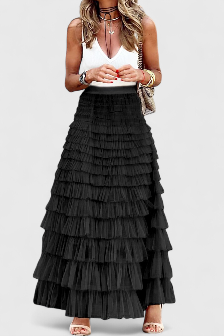 Capucine Falda Larga de Tul Vintage