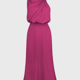 Rina Vestido Elegante de Cuello Halter Drapeado
