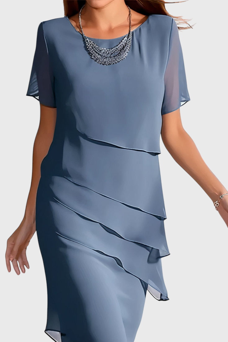 Mia Vestido de Gasa con Flecos